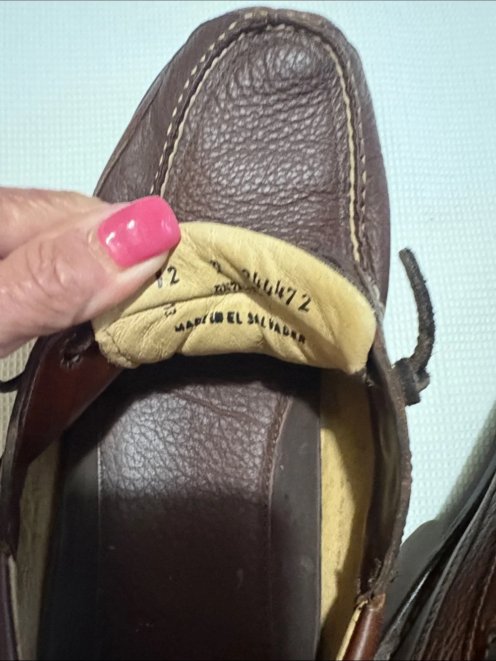 MENS LL BEAN HAND SEWN BROWN LOAFER OXFORD SHOES